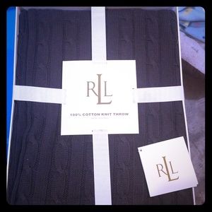 Ralph Lauren 100% cotton knit throw...